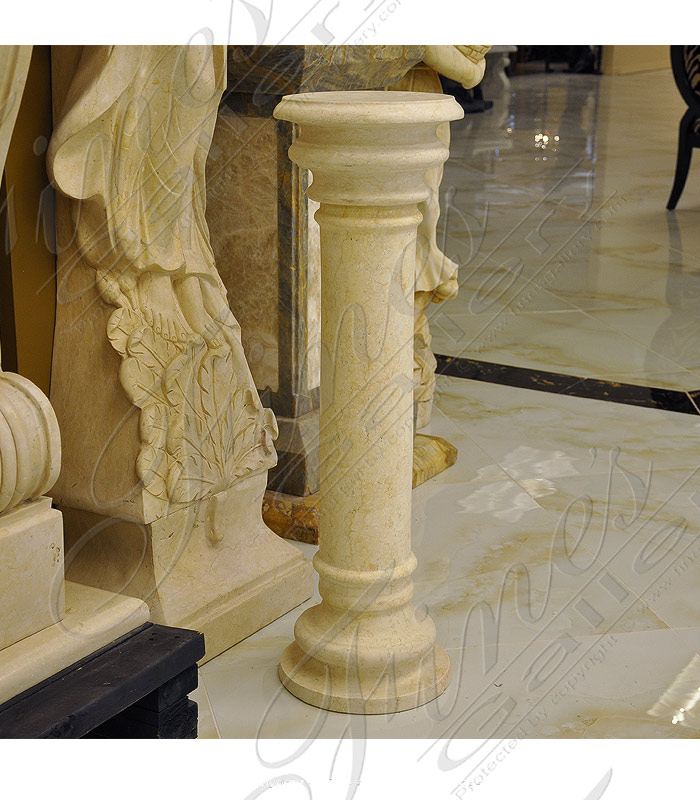 Marble Bases  - Round Pillar Marble Base - MBS-145