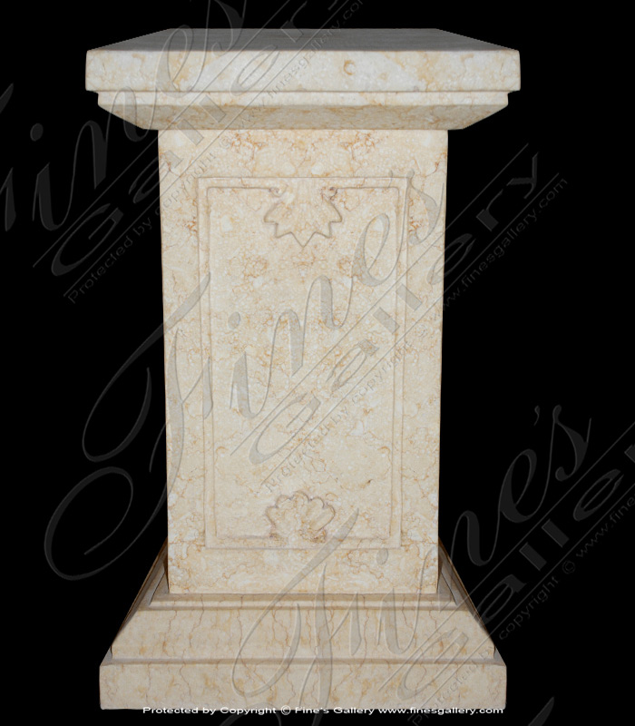 Marble Bases  - Shell Decor White Marble Base - MBS-151