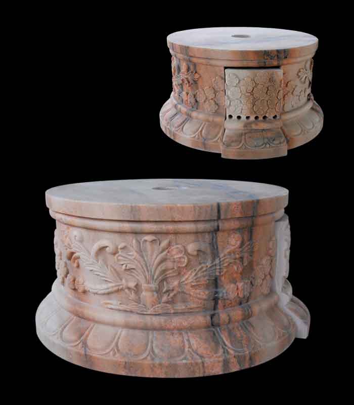 Marble Accessories  - Rosetta Floral Marble Base - MBS-158