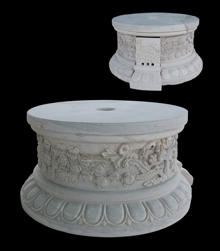 Marble Bases  - White Marble Floral Base - MBS-159