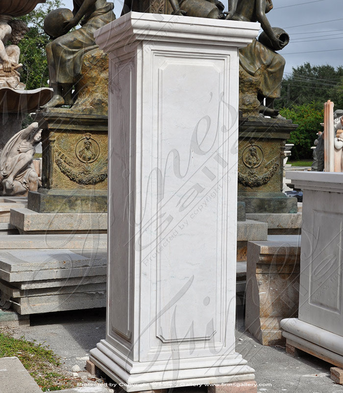 Marble Bases  - Oversized White Marble Pedestal - MBS-194