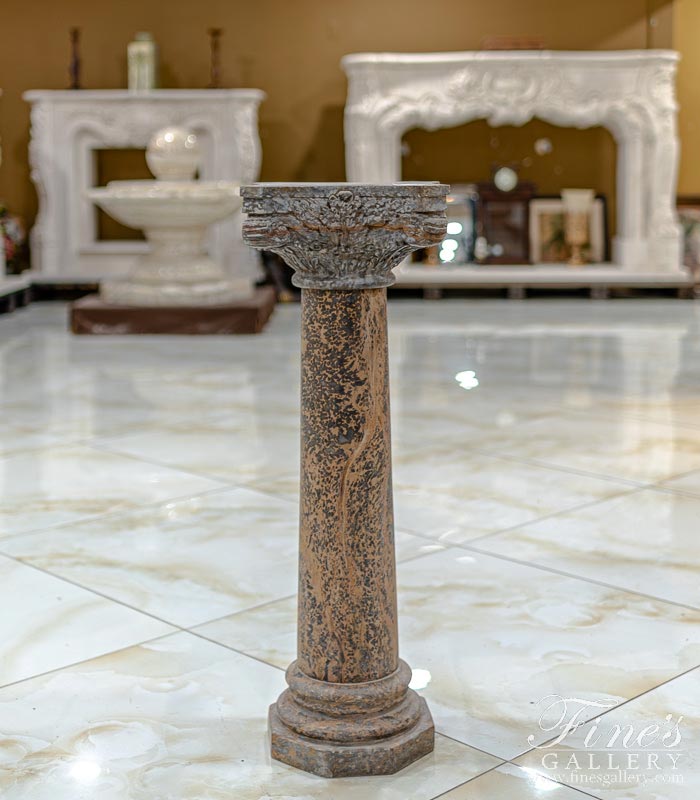 Giallo Marrone Marble Cornithian Pedestal