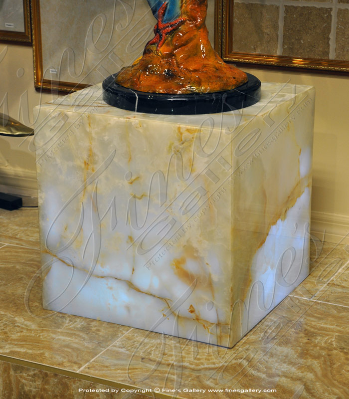 Marble Bases  - White Onyx Pedestal - MBS-215