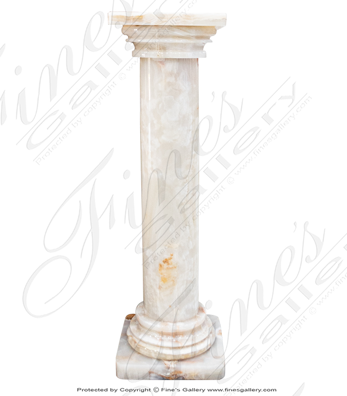 Marble Bases  - Multicolor Bronze And Green Onyx Pedestal - MBS-197