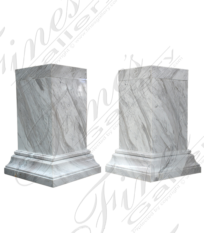 Marble Bases  - Polished Volokas Marble Base Pair - MBS-217