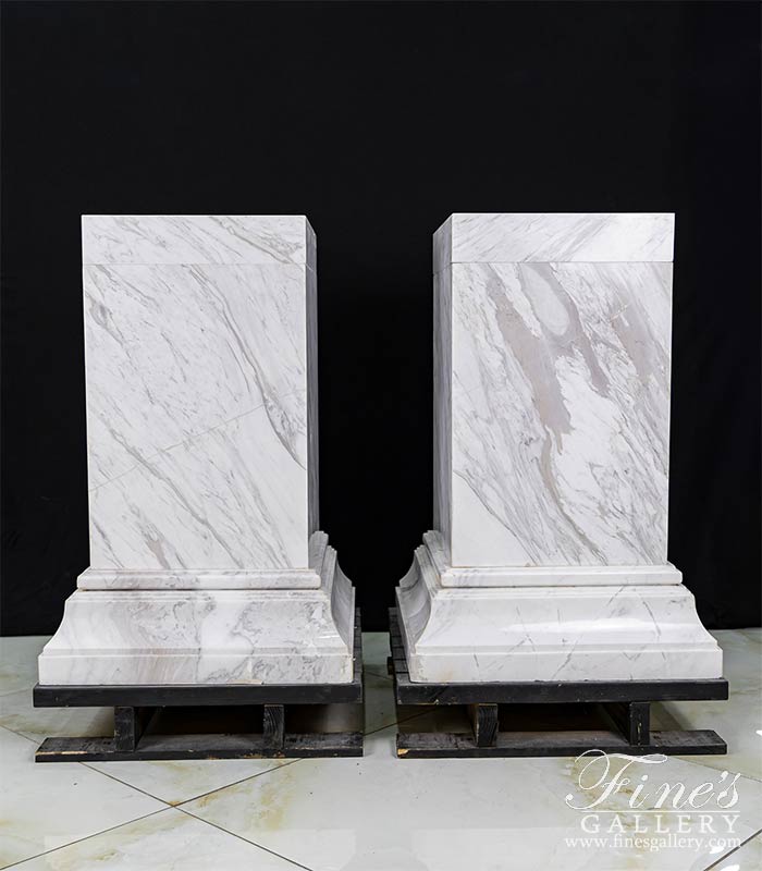 Marble Bases  - Polished Volokas Marble Base Pair - MBS-217