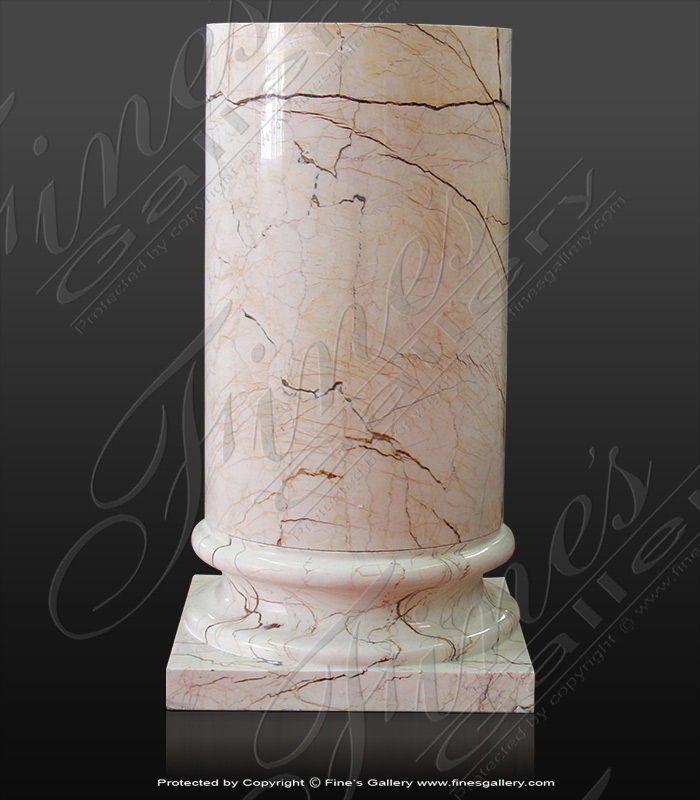 Marble Bases  - Sofitel Gold Marble Column Base Smooth And Fluted - MBS-230