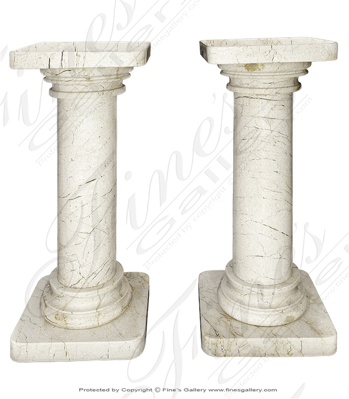 Classic Cream Marble Pedestals