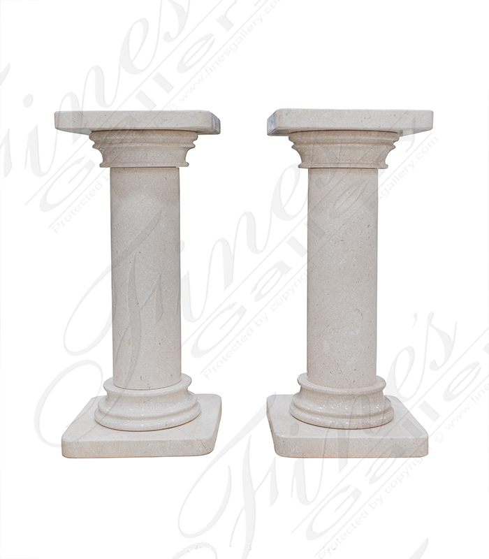 Marble Bases  - Classic Cream Marble Pedestals - MBS-259