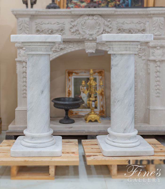 Marble Bases  - Classic White Marble Pedestal - MBS-261