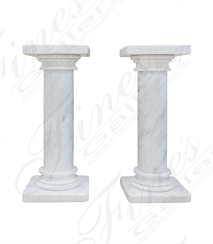 Marble Bases  - Classic White Marble Pedestal - MBS-261