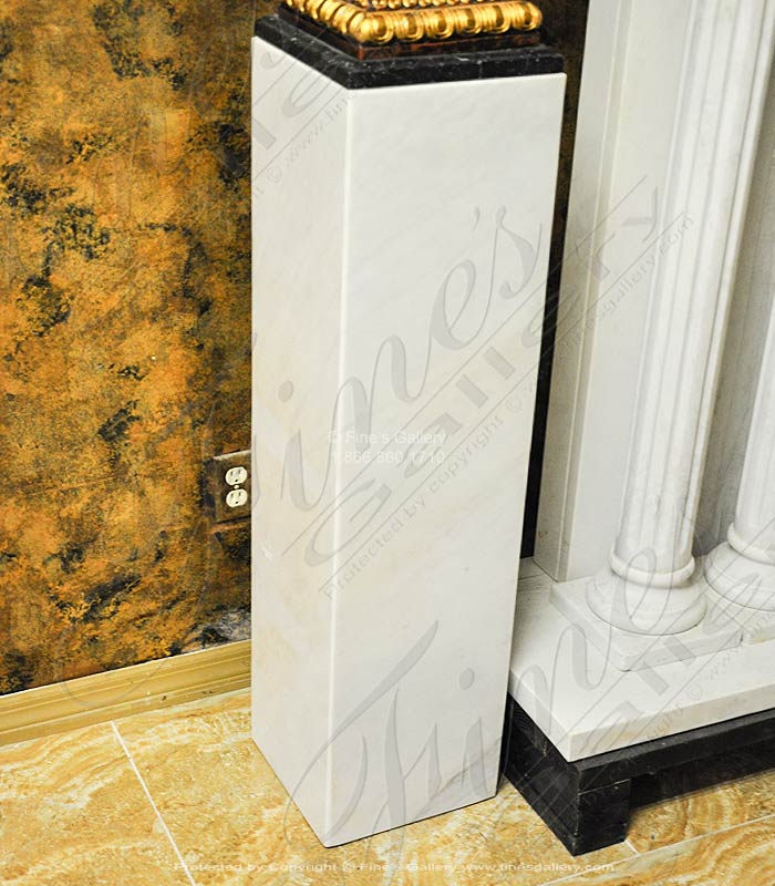 Marble Bases  - Contemporary White Marble Pedestal - MBS-265