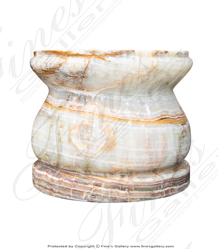 Marble Bases  - Scalloped Onyx Pedestal - MBS-267