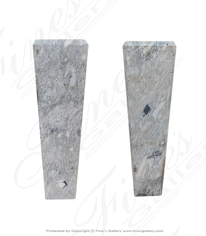 Marble Bases  - Arabascato Marble Pedestal Pair - MBS-294