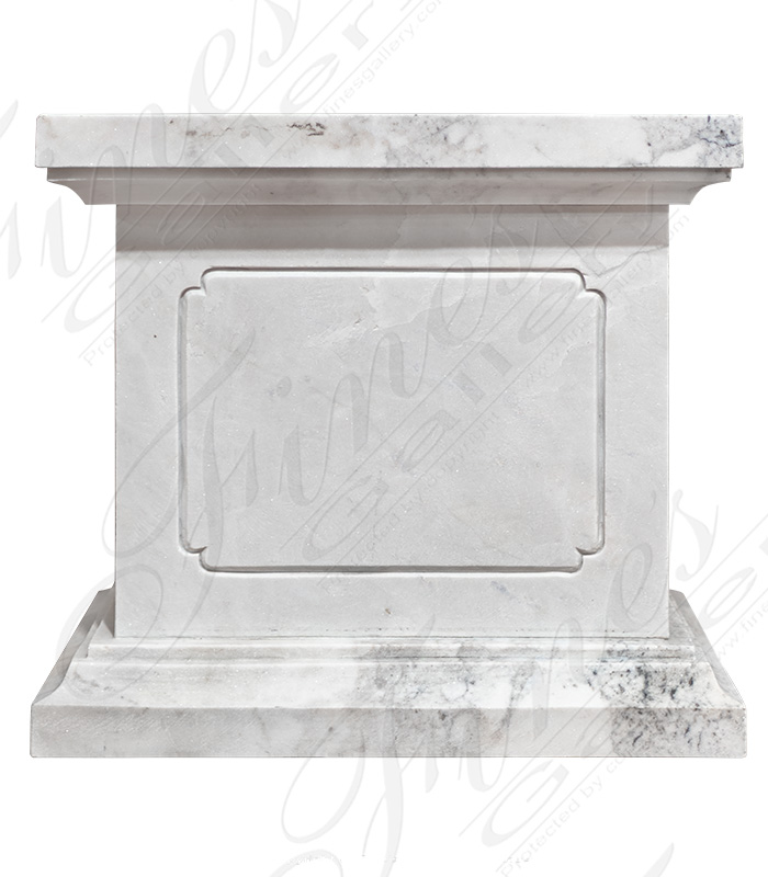 Marble Bases  - Rectangular Pedestal In Statuary White Marble - MBS-305