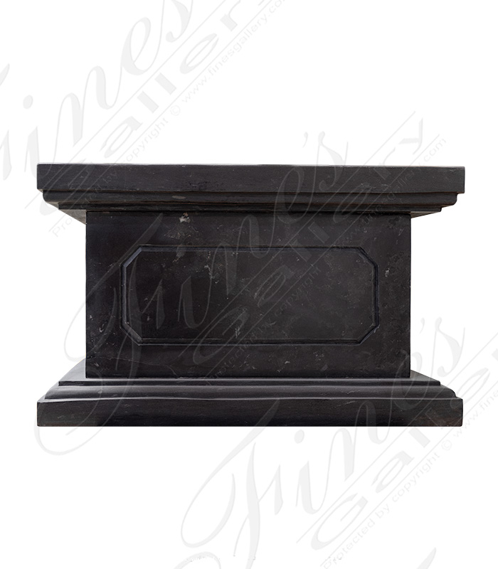 Marble Bases  - Rectangular Pedestal In Empador Black Marble - MBS-307