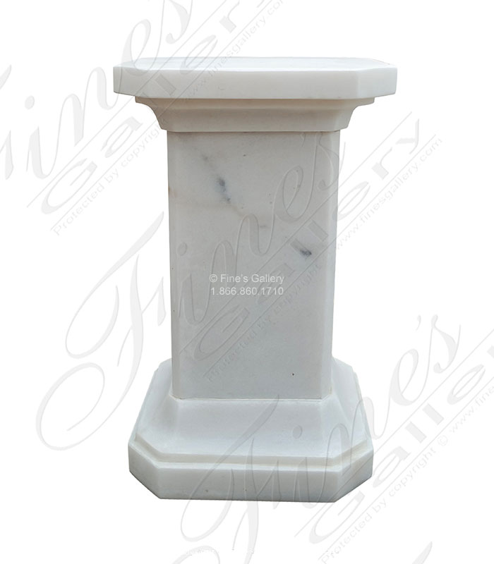 Marble Bases  - 17.50 Inch Tall Pedestal In Statuary Marble - MBS-316