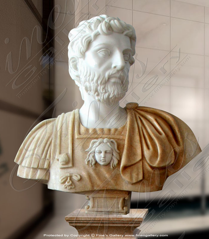 Marble Statues  - Greek Male Bust - MBT-348