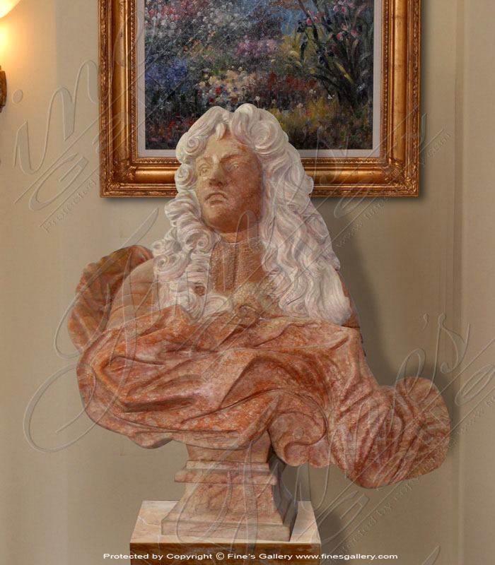 Marble Statues  - Fiery Male Bust - MBT-349