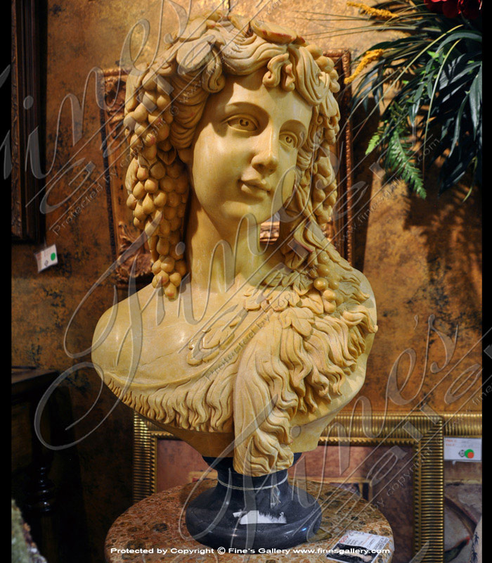 Girl with Grapes Marble Bust