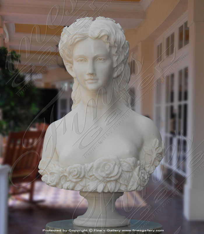Marble Statues  - Woman With Flowers - MBT-387