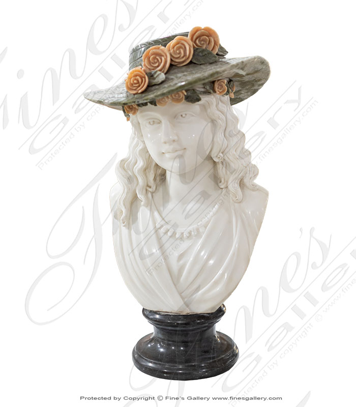 Marble Statues  - Woman With Rose Bouquet - MS-545