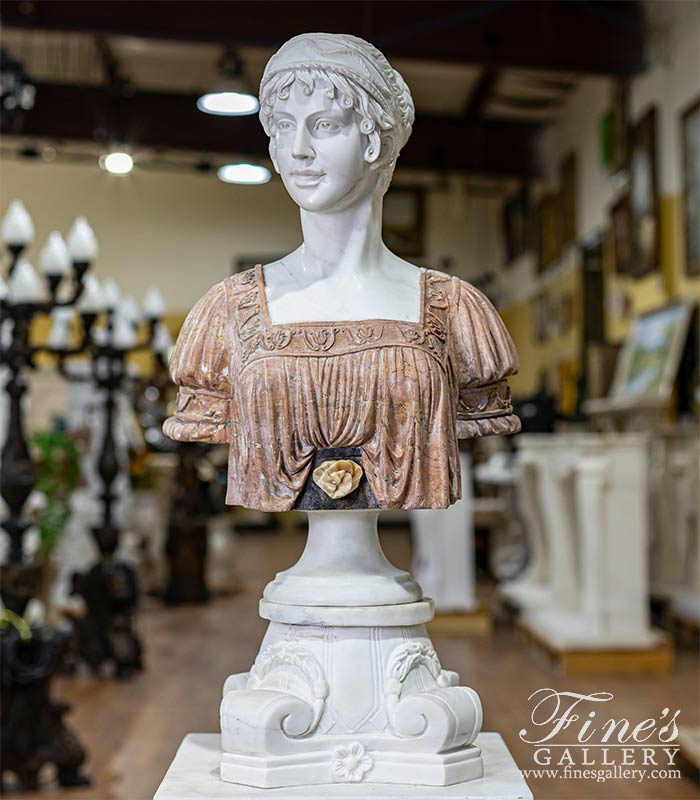 Marble Statues  - Female Marble Bust - MBT-410
