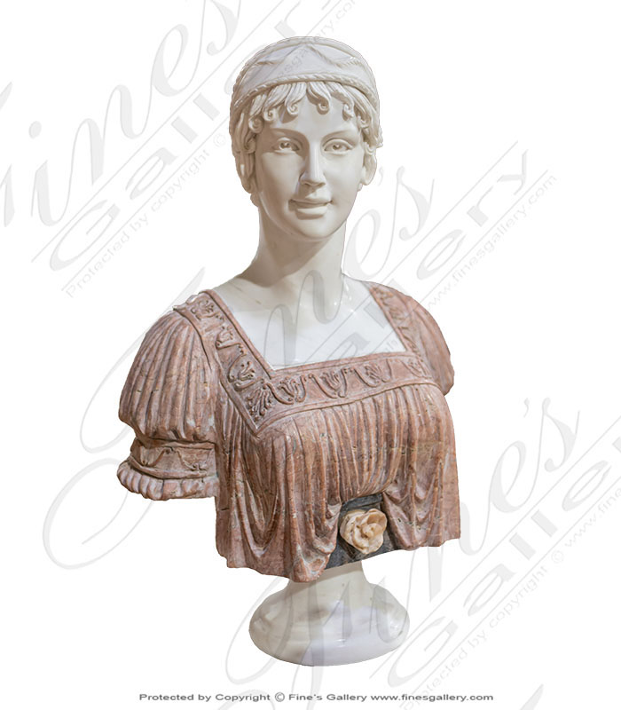 Marble Statues  - Female Marble Bust - MBT-410