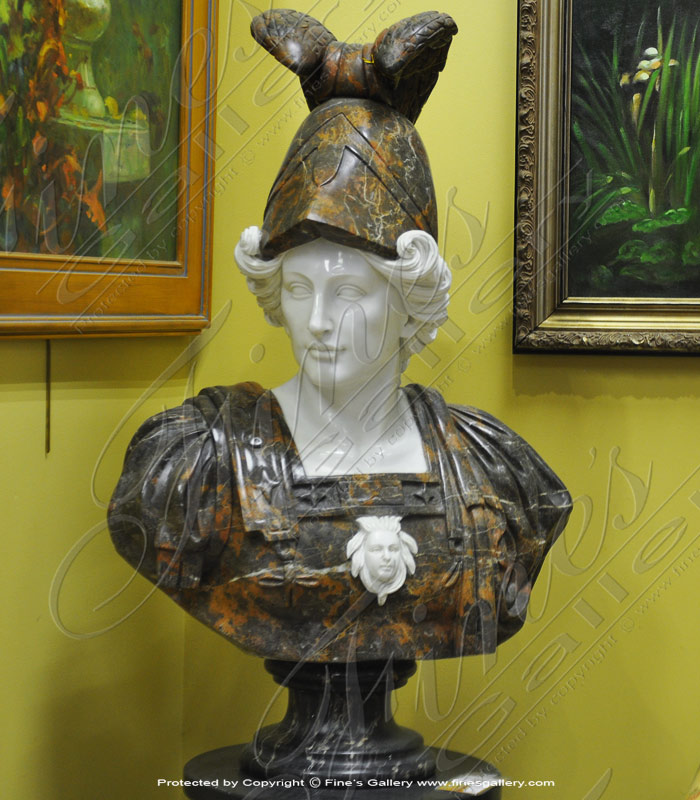 Search Result For Marble Statues  - Athena Pallas Contrast Bust - MBT-412