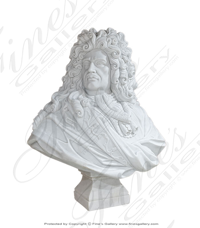 White Marble Bust of Louis XIV