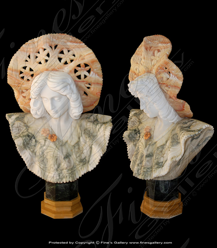 Search Result For Marble Statues  - Female In Hat Marble Bust - MBT-427