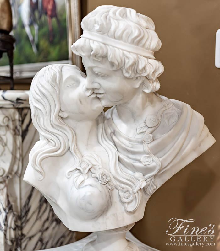 Marble Statues  - Marble Lovers Bust - MBT-453