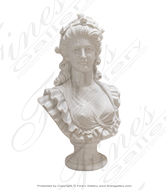 Stunning Marble Noblewoman Bust 