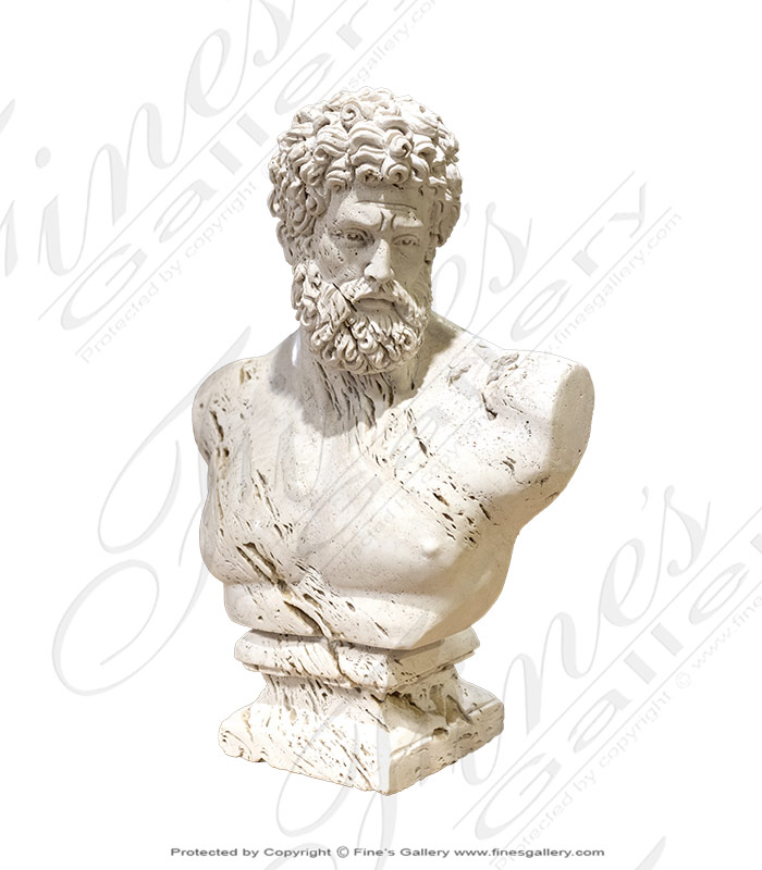 Marble Statues  - Italian Marble Hercules Bust - MBT-462