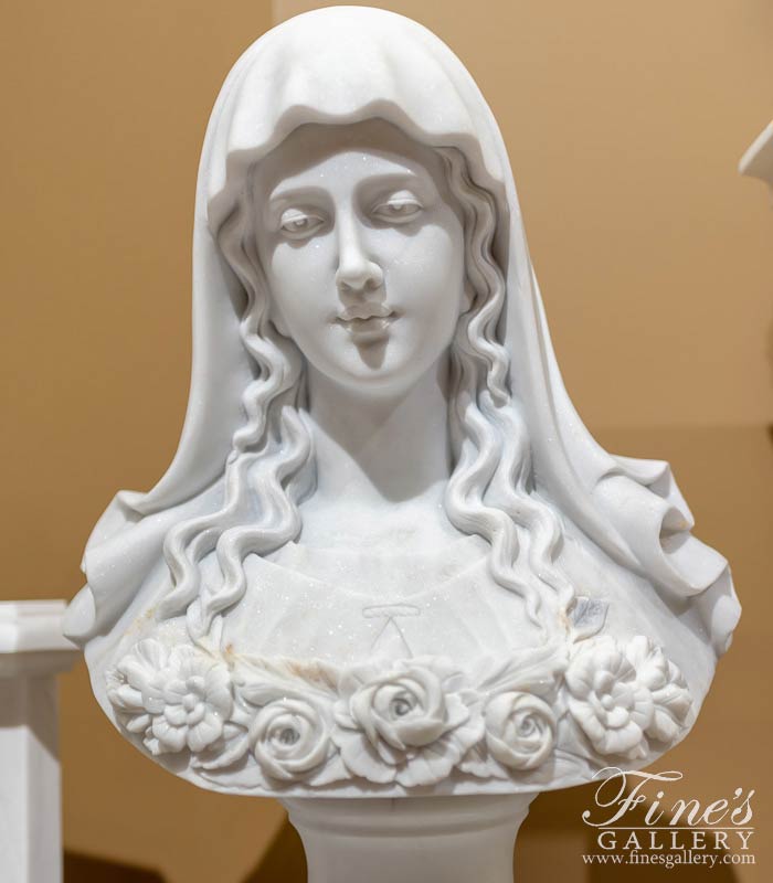 Marble Statues  - Rose Garland Beauty Marble Bust - MBT-472