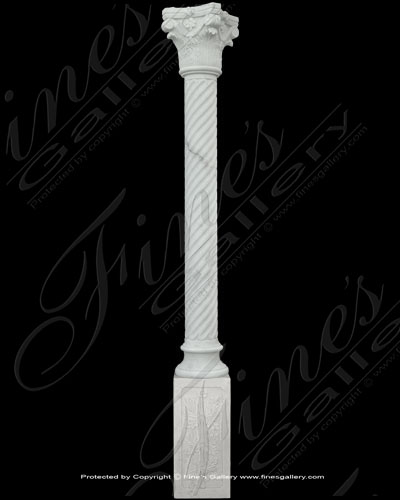 Marble Columns  - White Carrara Marble Column - MCOL-120