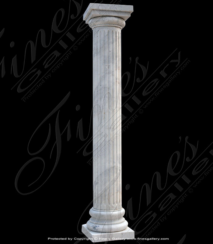 Marble Columns  - Fluted White Marble Column - MCOL-161