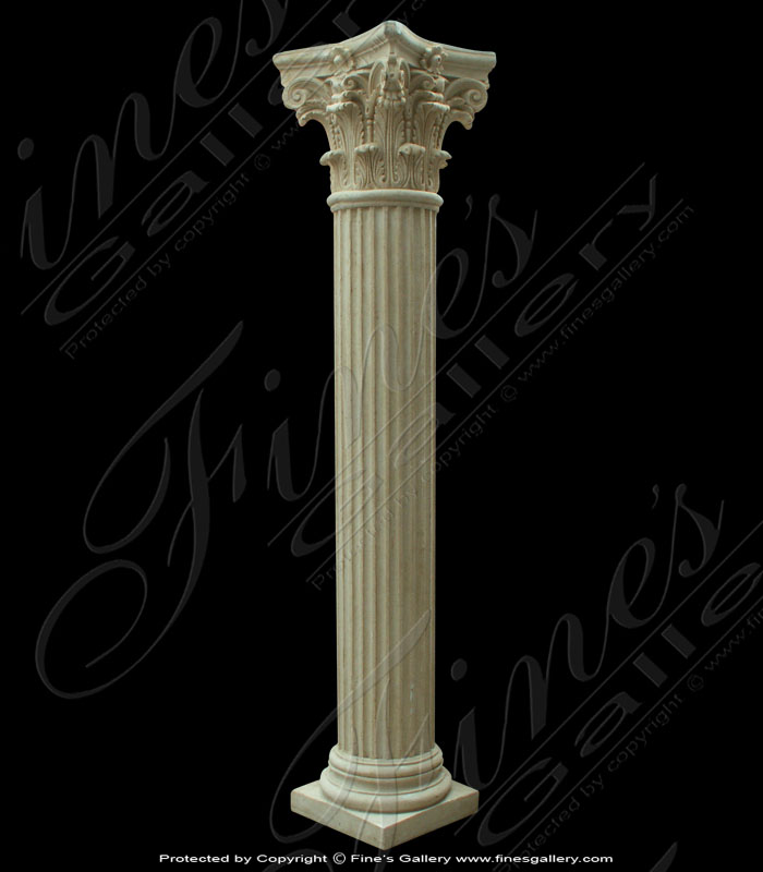 Marble Columns  - Round Fluted Marble Column - MCOL-163