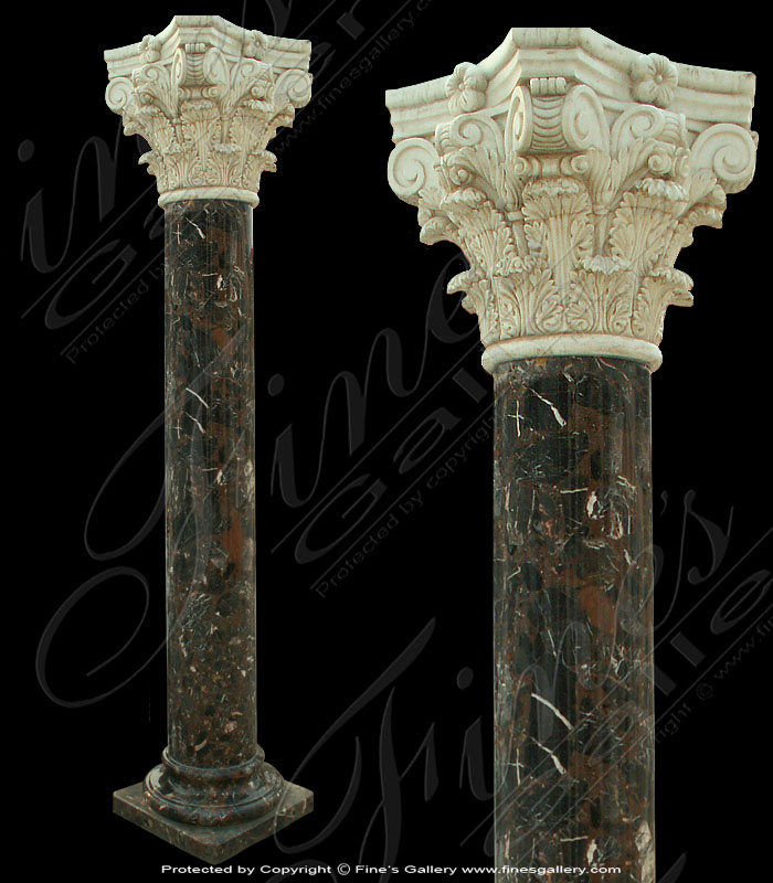 Marble Columns  - Round Contrast Marble Column - MCOL-182