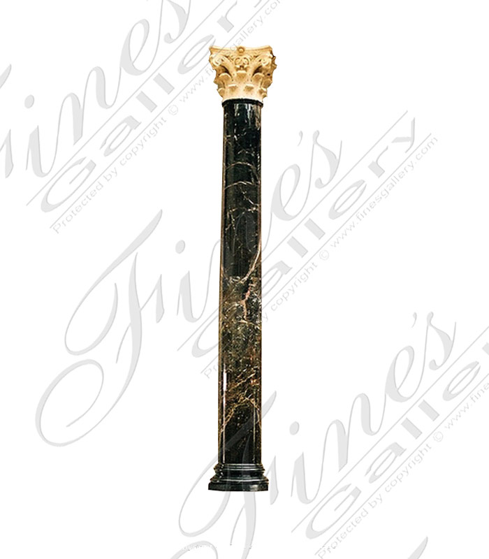 Marble Columns  - Black And Cream Marble Column - MCOL-331