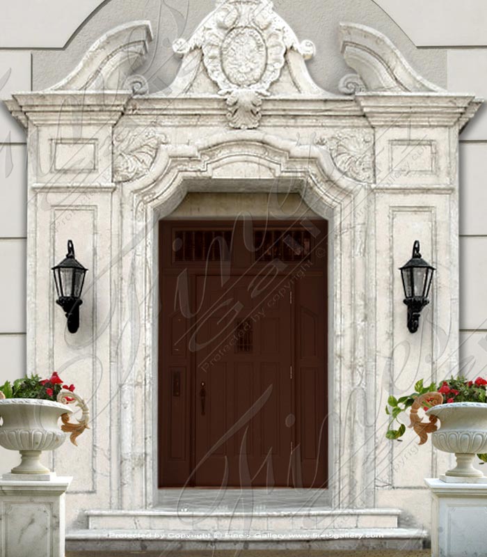 Marble Doorways  - Elegant White Marble Doorway - MD-136