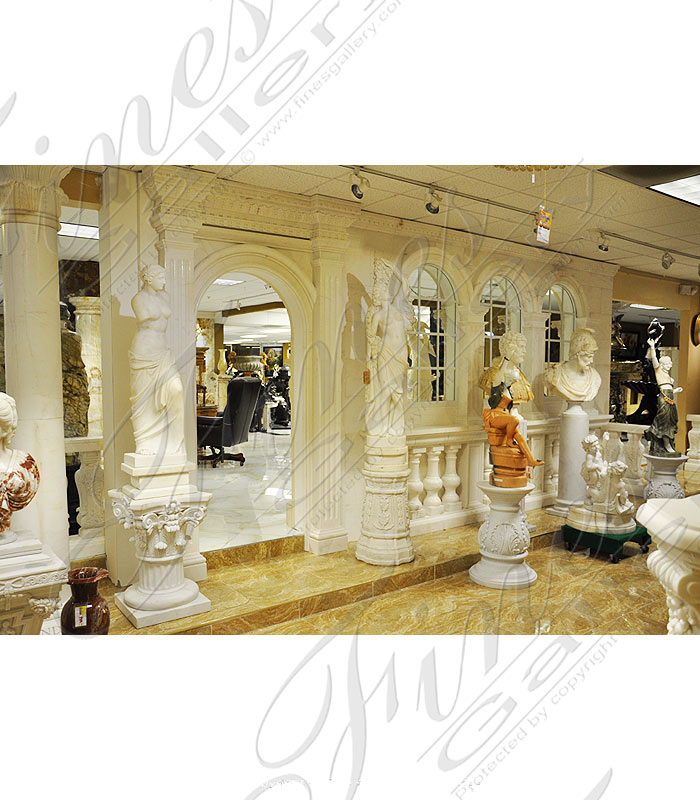 Marble Balusters  - Ornate Marble Balustrade - BAL-075