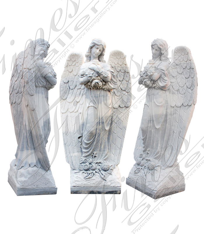 Marble Memorials  - Angel Marble Memorial - MEM-045