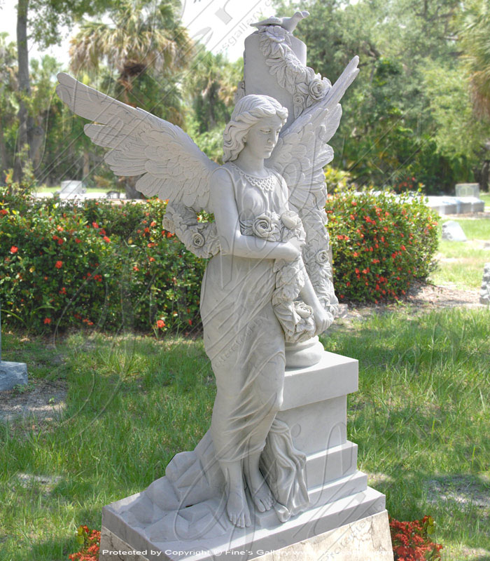 Search Result For Marble Memorials  - Marble Female Angel Memorial - MEM-095