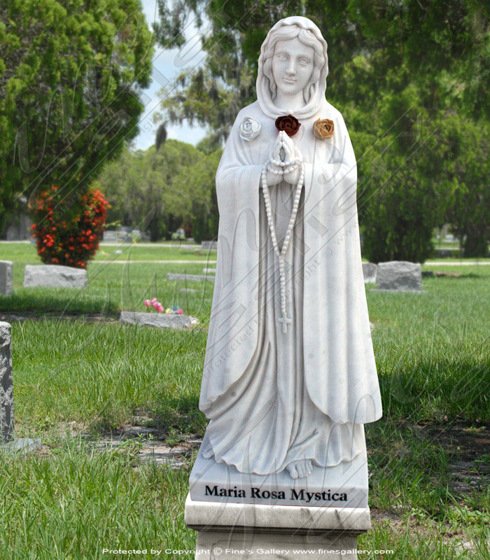 Marble Memorials  - Maria Rosa Mystica Marble Memorial - MEM-102