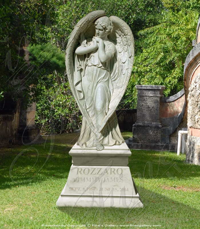 Marble Memorials  - Angel's Prayer Marble Memorial - MEM-084