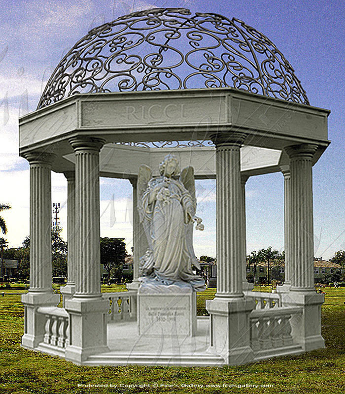 Marble Memorials  - Family Gazebo Marble Memorial - MEM-158
