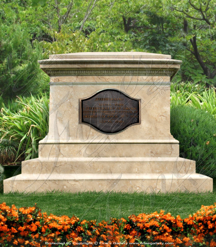 Marble Memorials  - Gold Granite Monument - MEM-461