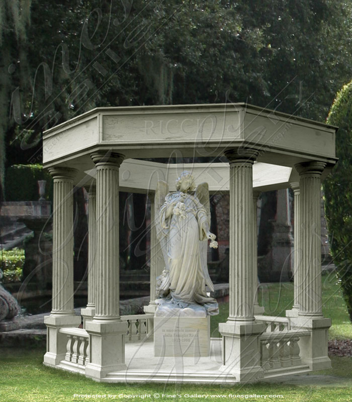 Marble Memorials  - Marble Memorial Angel Gazebo - MEM-183