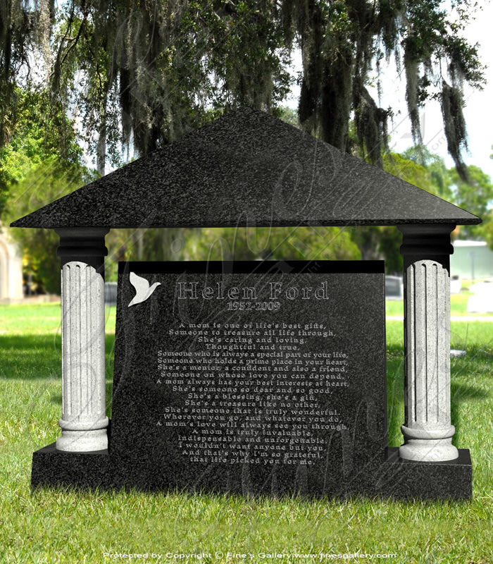 Granite Memorials  - Granite Memorial With Columns - MEM-280